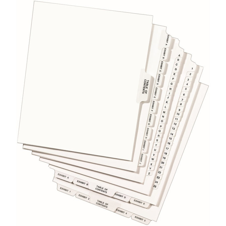 Image of Avery® Avery-Style Preprinted Legal Bottom Tab Dividers, 26-Tab, Exhibit S, 11 x 8.5, White, 25/Pack