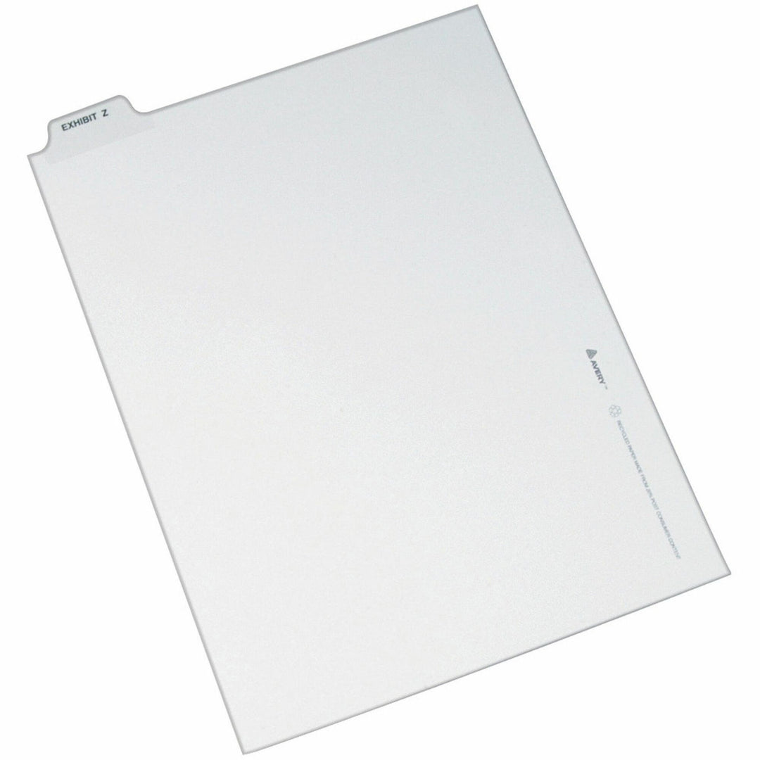 Image of Avery® Divider, "Exhibit Z", Bottom Tab, 8-1/2"x11", 25/PK, White