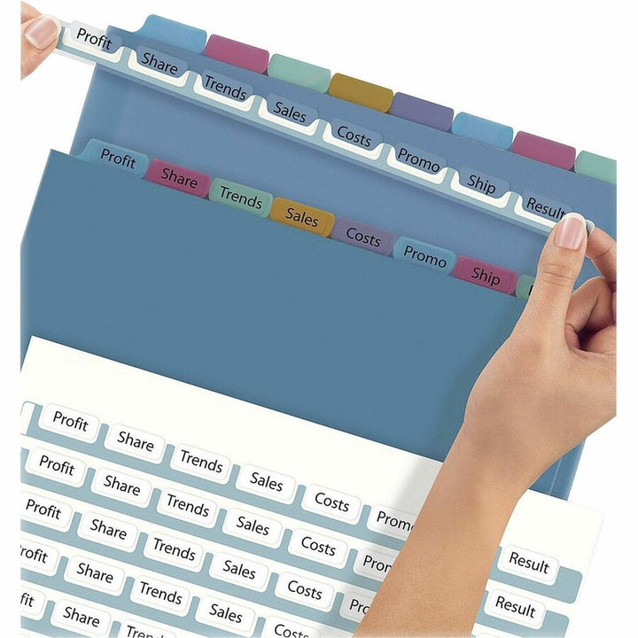 Image of Avery® Print and Apply Index Maker Clear Label Plastic Dividers with Printable Label Strip, 8-Tab, 11 x 8.5, Assorted Tabs, 5 Sets