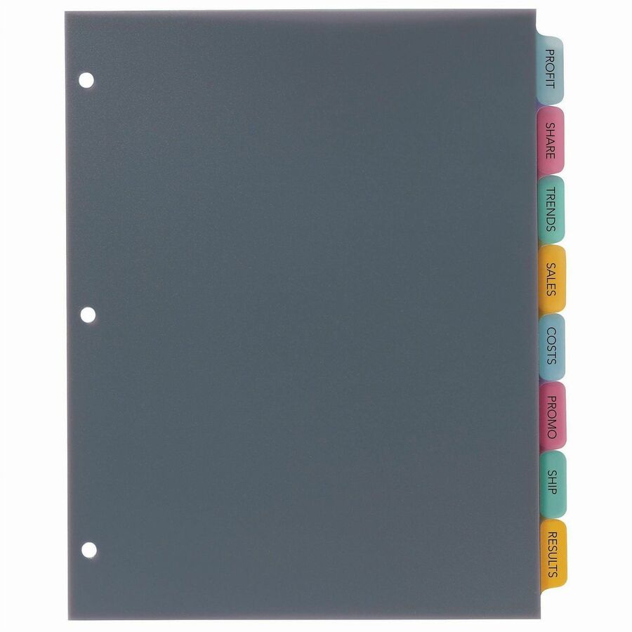 Image of Avery® Print and Apply Index Maker Clear Label Plastic Dividers with Printable Label Strip, 8-Tab, 11 x 8.5, Assorted Tabs, 5 Sets