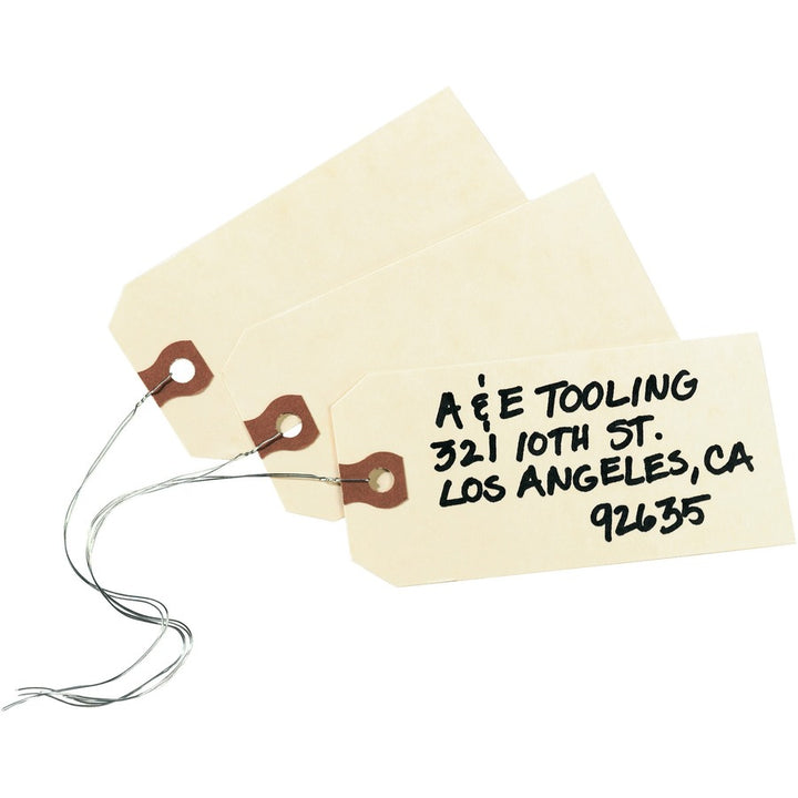 Image of Avery® Double Wired Shipping Tags, 11.5 pt Stock, 5.25 x 2.63, Manila, 1,000/Box