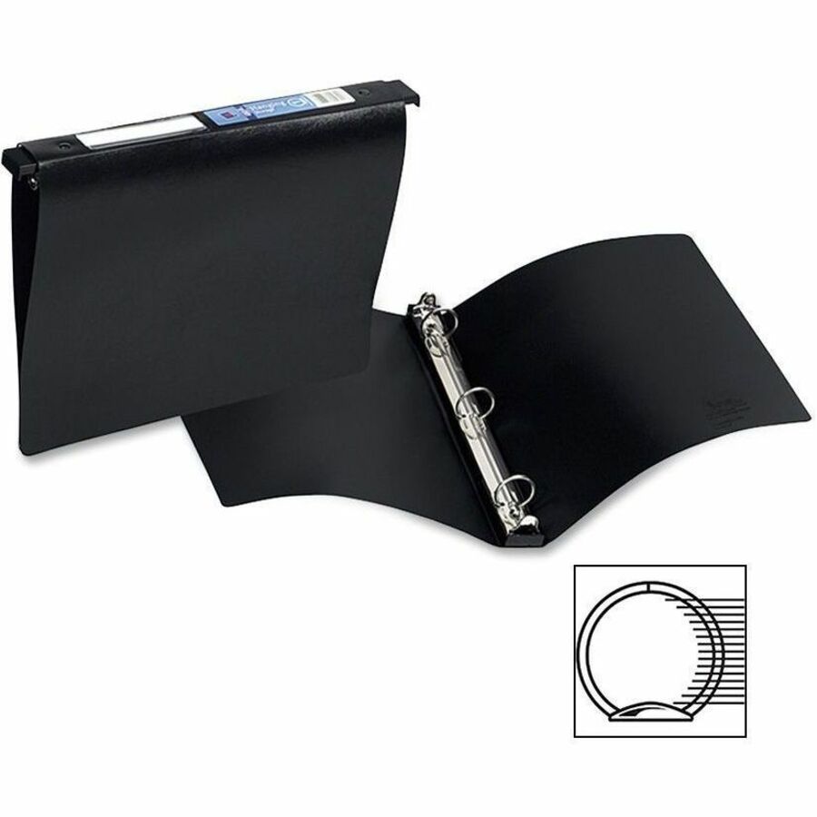 Image of Avery® Hanging Storage Flexible Non-View Binder With Round Rings, 3 Rings, 1" Capacity, 11 X 8.5, Black