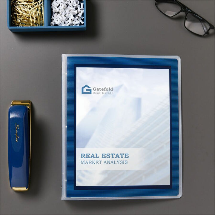 Image of Avery® Flexi-View Binder With Round Rings, 3 Rings, 0.5" Capacity, 11 X 8.5, Navy Blue