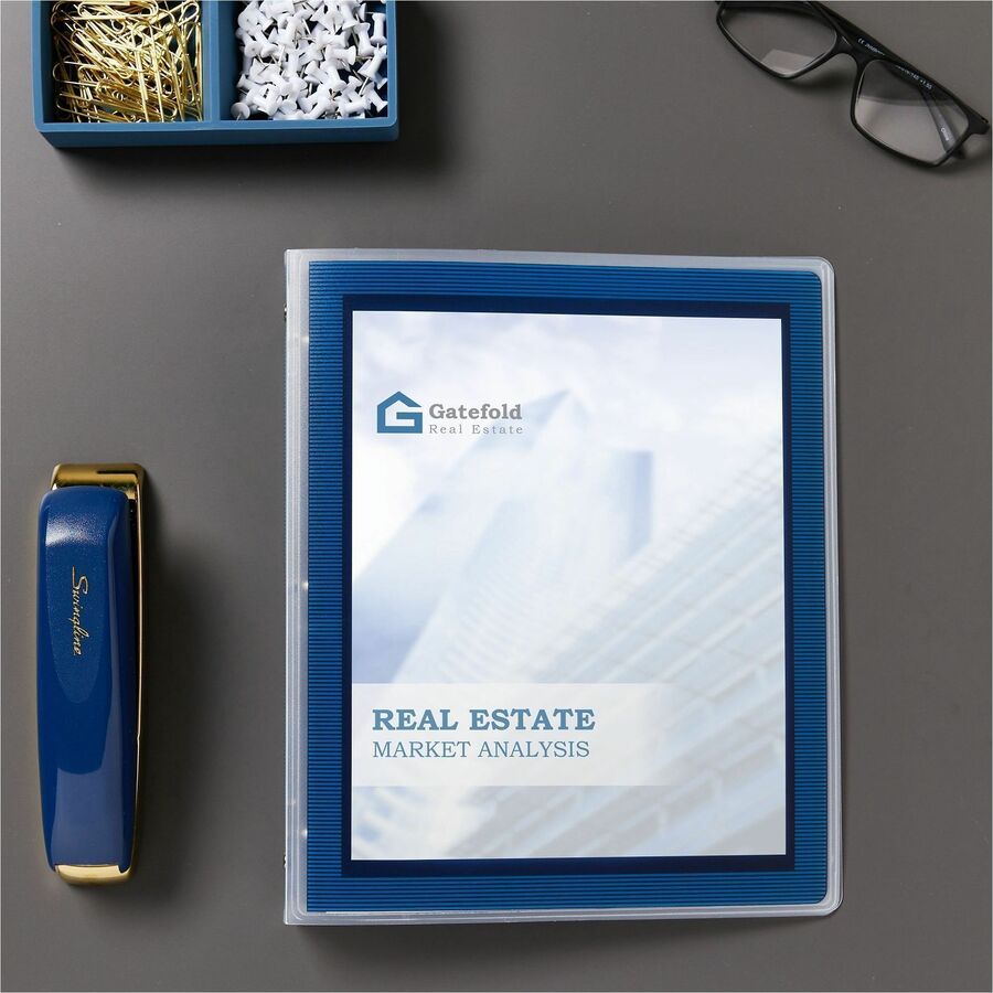 Image of Avery® Flexi-View Binder With Round Rings, 3 Rings, 0.5" Capacity, 11 X 8.5, Navy Blue