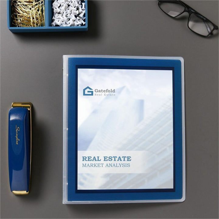 Image of Avery® Flexi-View Binder With Round Rings, 3 Rings, 0.5" Capacity, 11 X 8.5, Navy Blue