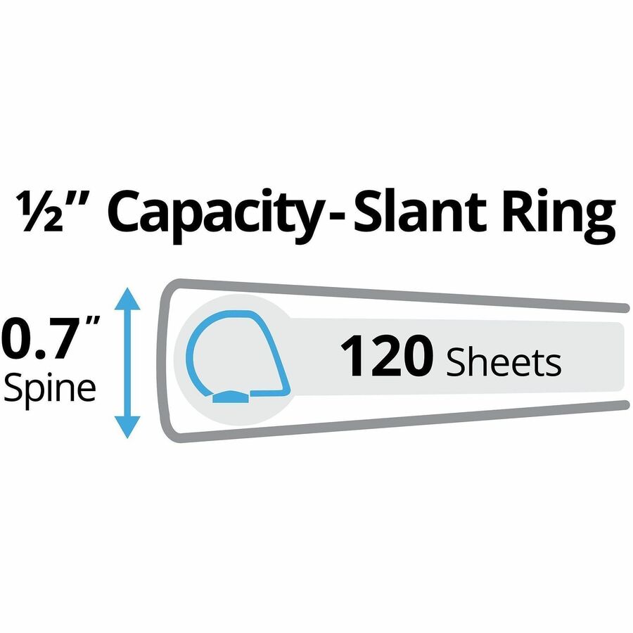 Image of Avery® Durable View Binder With Durahinge And Slant Rings, 3 Rings, 0.5" Capacity, 11 X 8.5, White