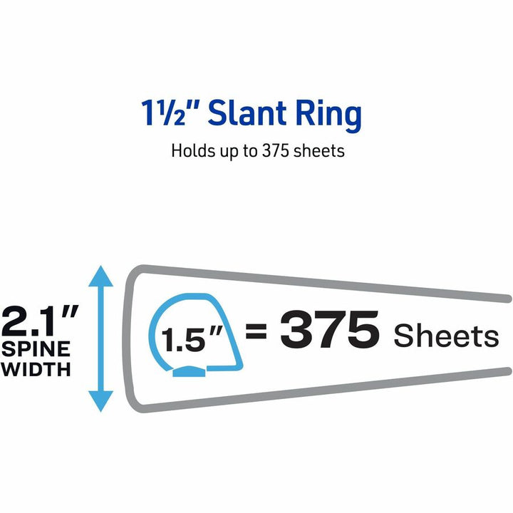 Image of Avery® Durable View Binder With Durahinge And Slant Rings, 3 Rings, 1.5" Capacity, 11 X 8.5, Black