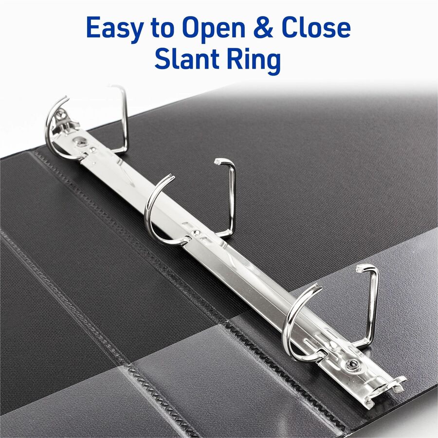 Image of Avery® Durable View Binder With Durahinge And Slant Rings, 3 Rings, 1.5" Capacity, 11 X 8.5, Black