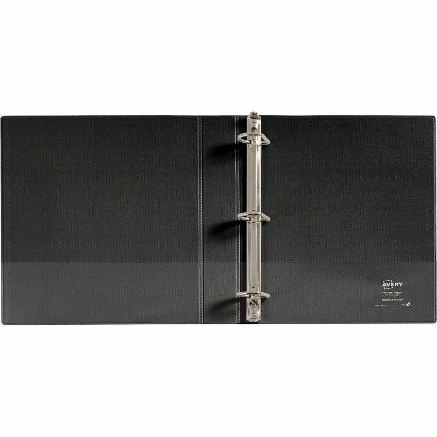 Image of Avery® Durable View Binder With Durahinge And Slant Rings, 3 Rings, 1.5" Capacity, 11 X 8.5, Black
