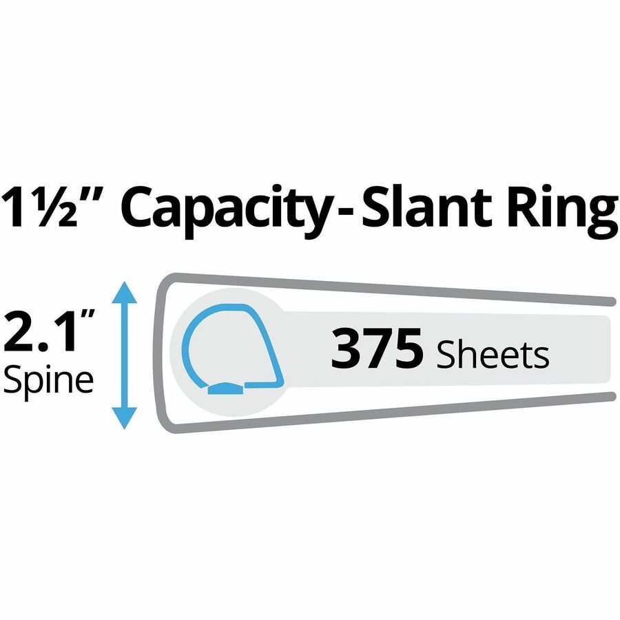 Image of Avery® Durable View Binder With Durahinge And Slant Rings, 3 Rings, 1.5" Capacity, 11 X 8.5, White