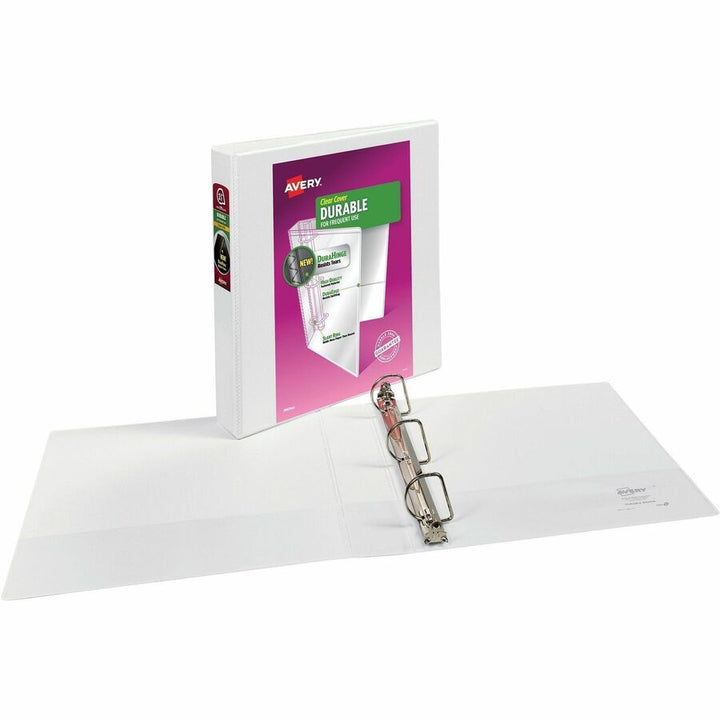 Image of Avery® Durable View Binder With Durahinge And Slant Rings, 3 Rings, 1.5" Capacity, 11 X 8.5, White