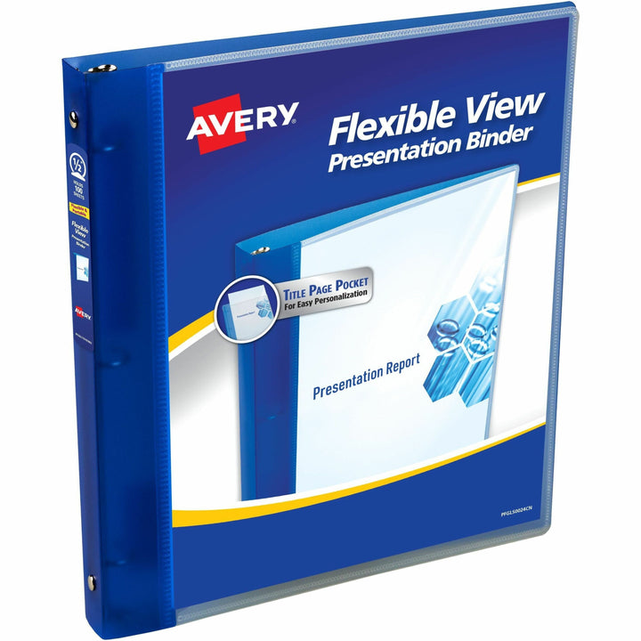 Image of Avery® Flexible View Binder With Round Rings, 3 Rings, 0.5" Capacity, 11 X 8.5, Blue