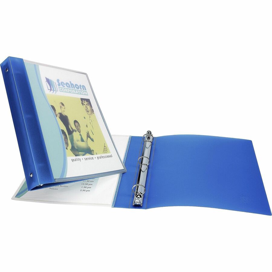 Image of Avery® Flexible View Binder With Round Rings, 3 Rings, 0.5" Capacity, 11 X 8.5, Blue