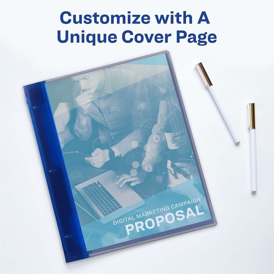 Image of Avery® Flexible View Binder With Round Rings, 3 Rings, 0.5" Capacity, 11 X 8.5, Blue