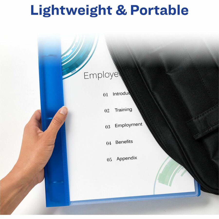 Image of Avery® Flexible View Binder With Round Rings, 3 Rings, 0.5" Capacity, 11 X 8.5, Blue