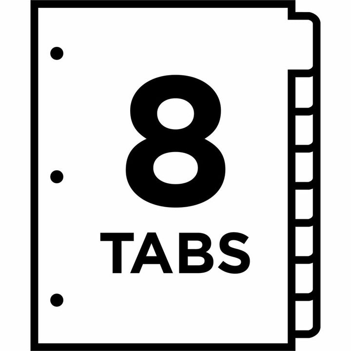 Image of Avery® Write and Erase Big Tab Paper Dividers, 8-Tab, 11 x 8.5, White, White Tabs, 1 Set