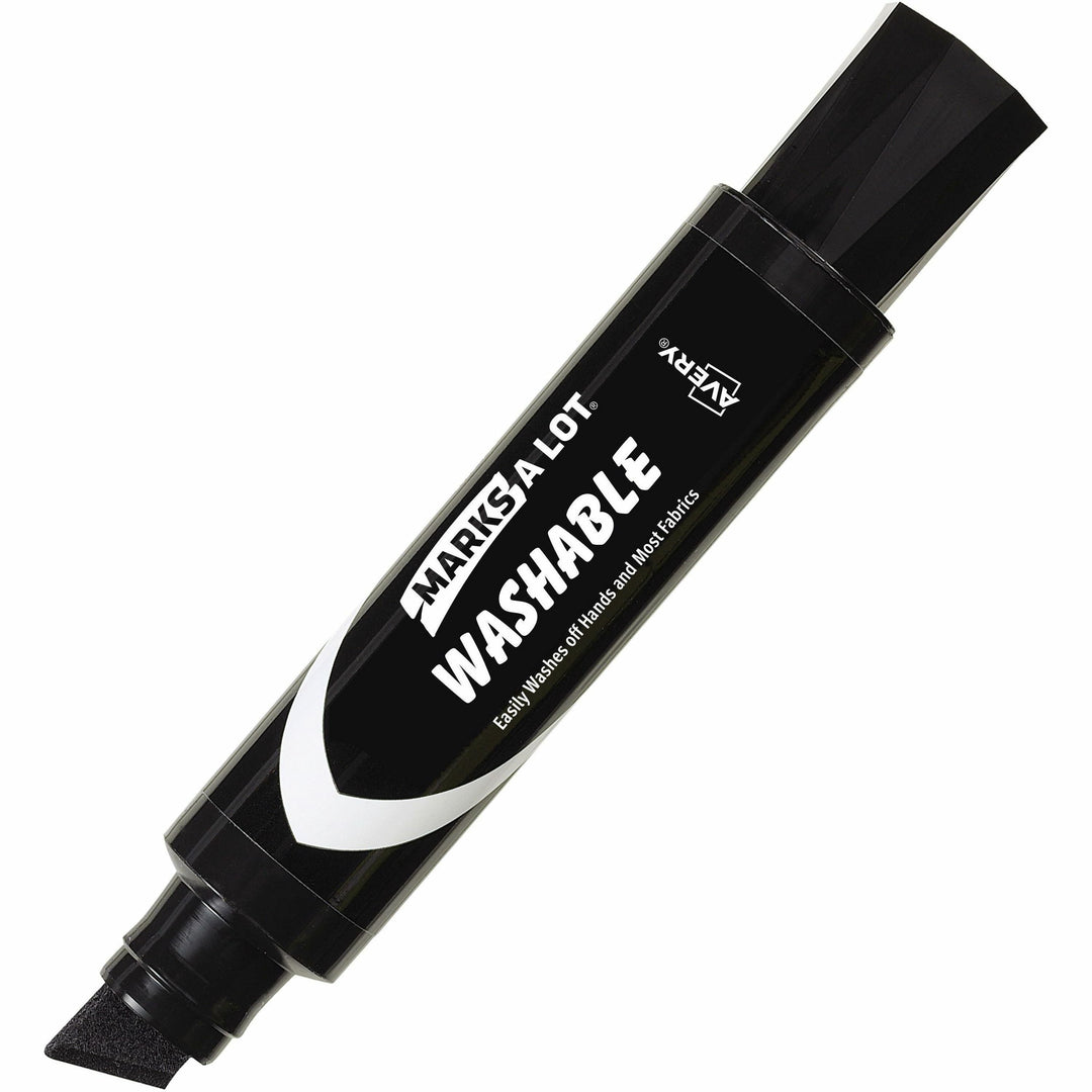 Image of Avery® Jumbo Tip Markers,Washable,Desk Style,Chisel Tip,Black