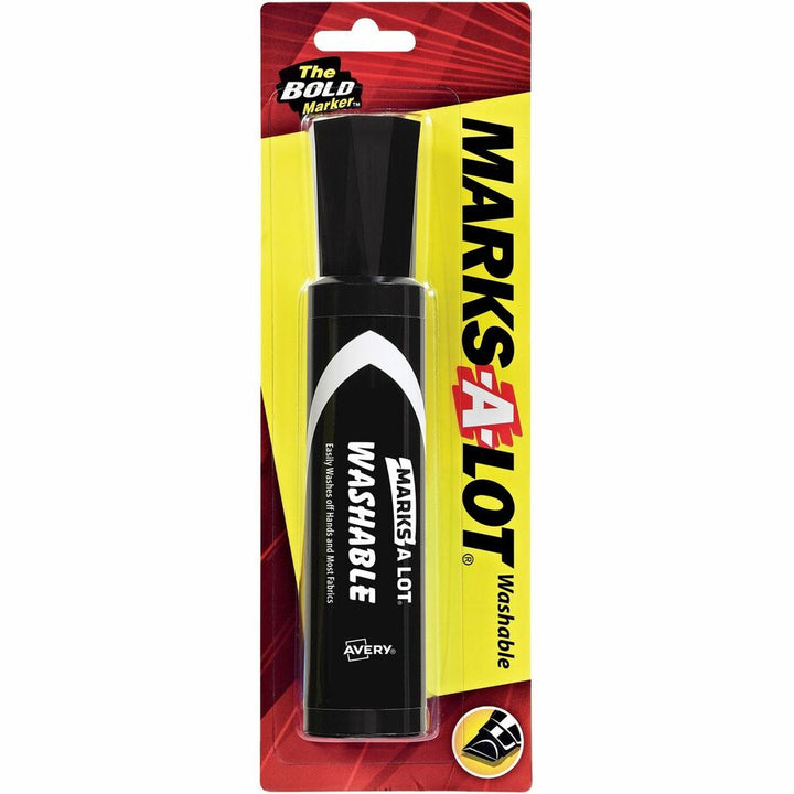 Image of Avery® Jumbo Tip Markers,Washable,Desk Style,Chisel Tip,Black
