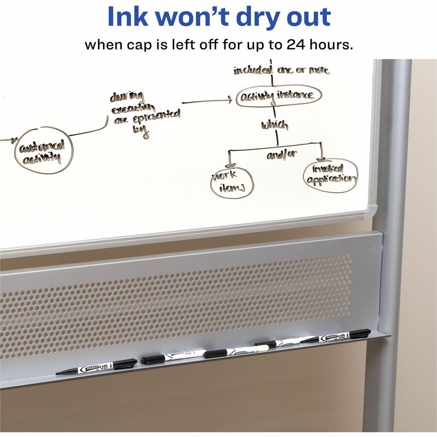 Image of Avery® Marks A Lot Marks-A-Lot 24459 Marks A Lot Dry Erase Markers, Pen-Style, 4 Assorted Markers