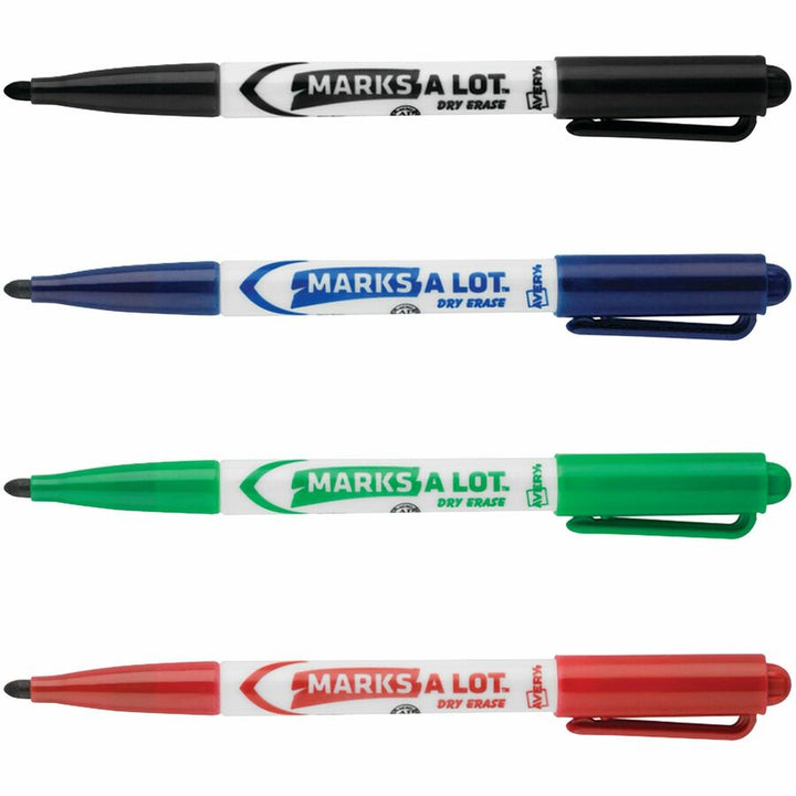 Image of Avery® Marks A Lot Marks-A-Lot 24459 Marks A Lot Dry Erase Markers, Pen-Style, 4 Assorted Markers