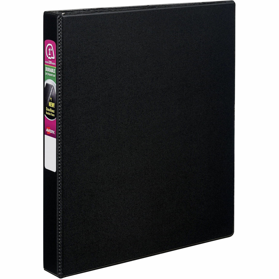 Image of Avery® Durable Non-View Binder With Durahinge And Slant Rings, 3 Rings, 1" Capacity, 11 X 8.5, Black