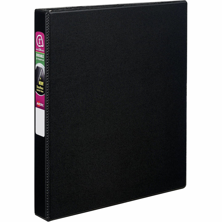 Image of Avery® Durable Non-View Binder With Durahinge And Slant Rings, 3 Rings, 1" Capacity, 11 X 8.5, Black
