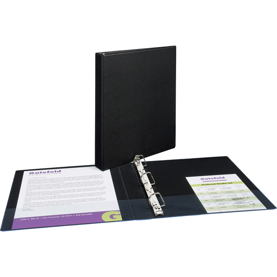 Image of Avery® Durable Non-View Binder With Durahinge And Slant Rings, 3 Rings, 1" Capacity, 11 X 8.5, Black