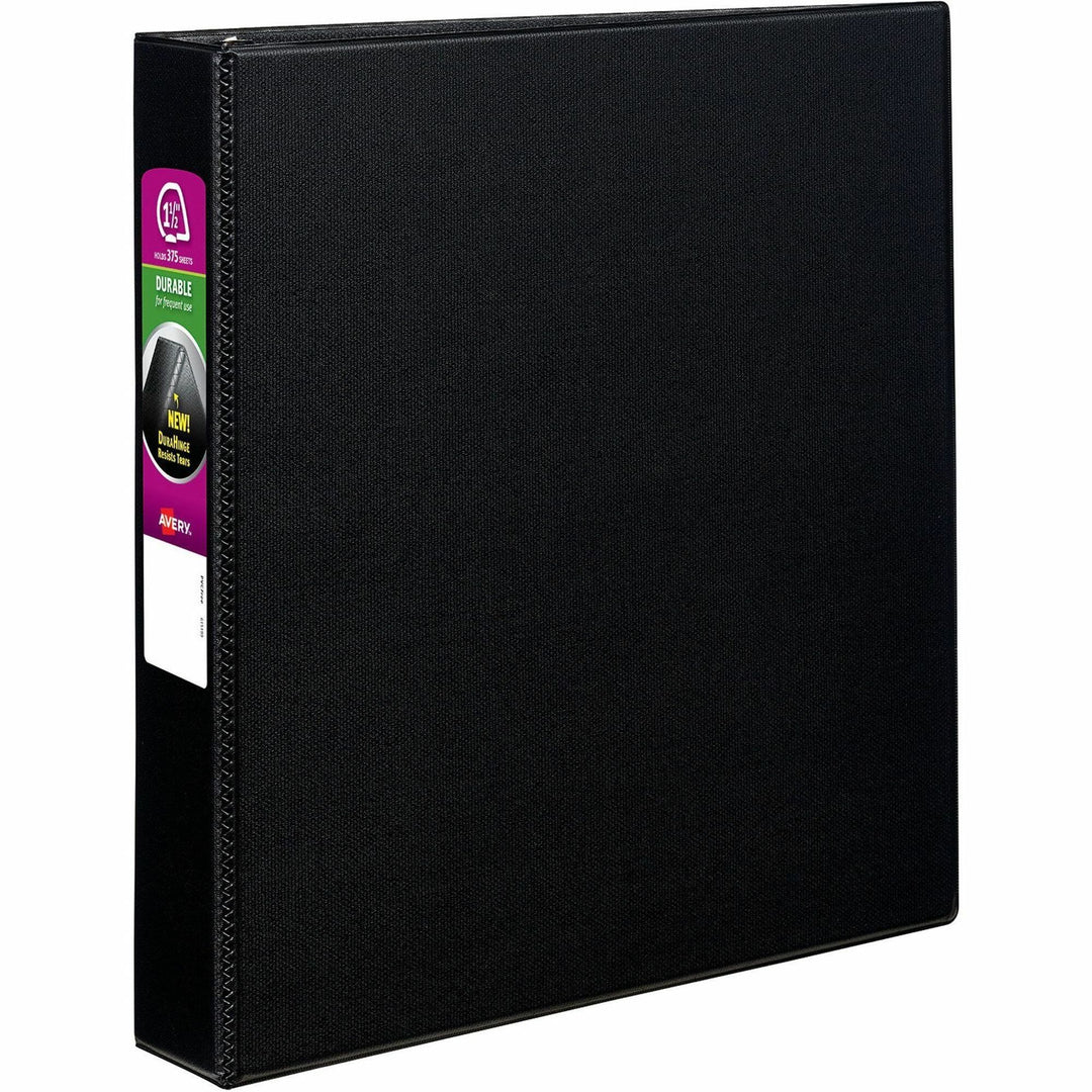 Image of Avery® Durable Non-View Binder With Durahinge And Slant Rings, 3 Rings, 1.5" Capacity, 11 X 8.5, Black