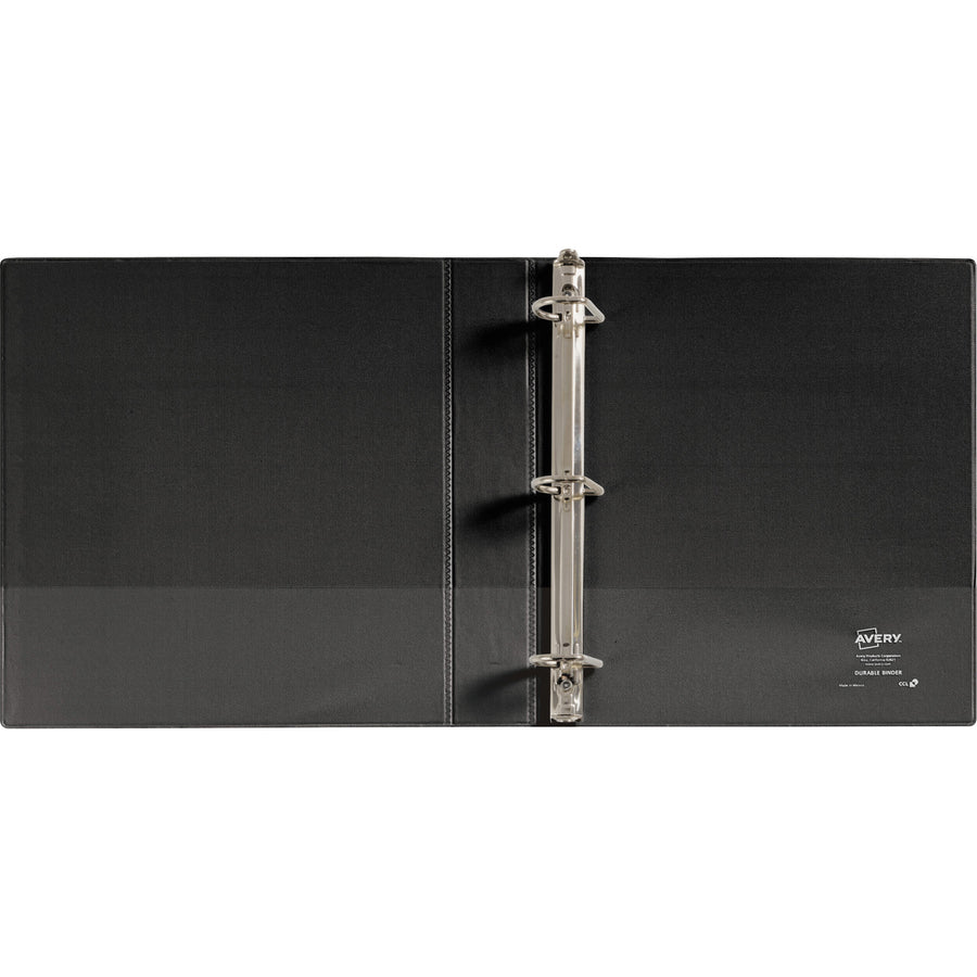 Image of Avery® Durable Non-View Binder With Durahinge And Slant Rings, 3 Rings, 1.5" Capacity, 11 X 8.5, Black