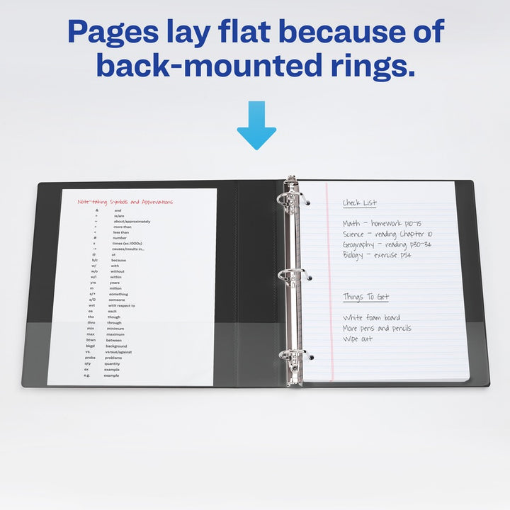 Image of Avery® Durable Non-View Binder With Durahinge And Slant Rings, 3 Rings, 1.5" Capacity, 11 X 8.5, Black