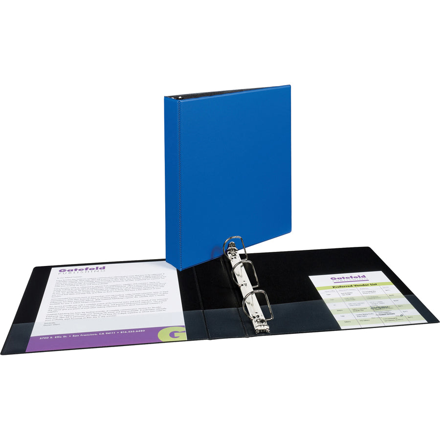 Image of Avery® Durable Non-View Binder With Durahinge And Slant Rings, 3 Rings, 1.5" Capacity, 11 X 8.5, Blue