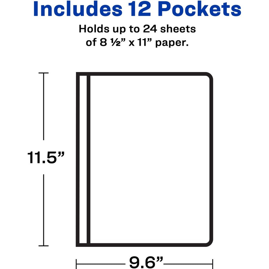 Image of Avery® Presentation Book, 12 Pockets, 8-1/2"x11", White