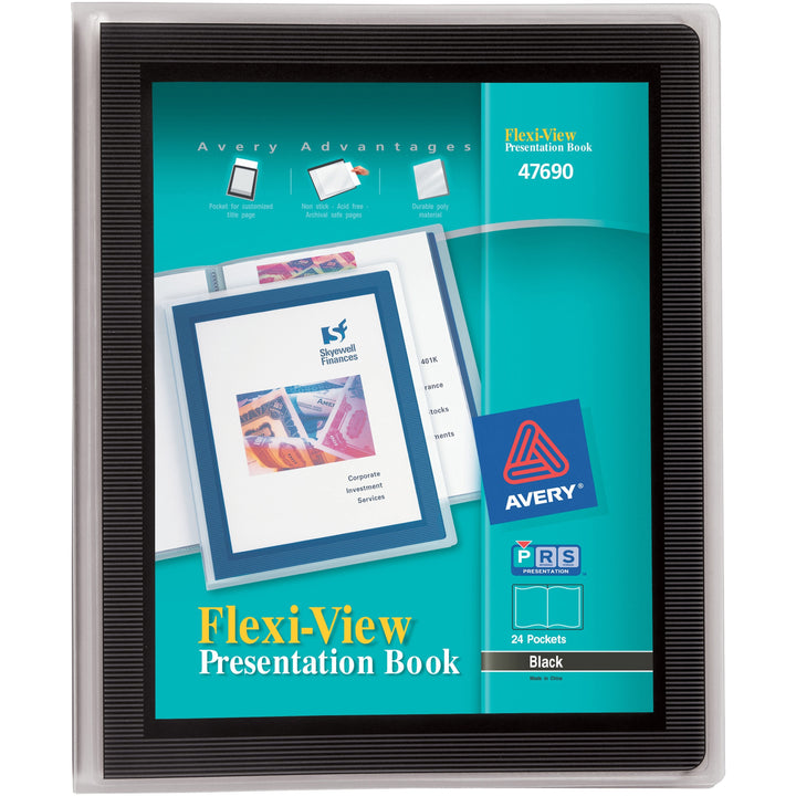 Image of Avery® Presentation Books, 24 Pages, 8-1/2"x11", Black Framed Cover