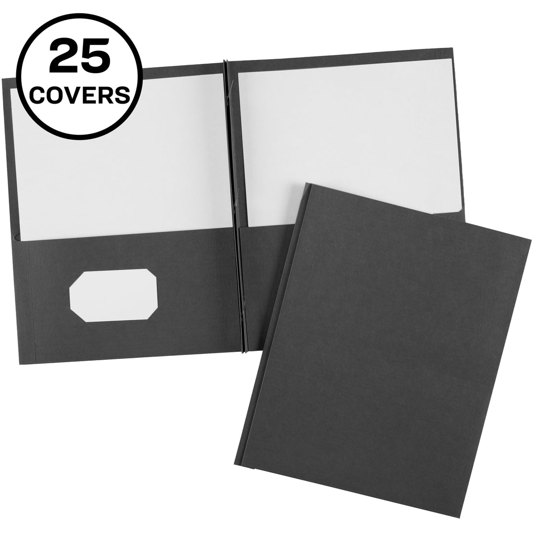 Image of Avery® Two-Pocket Folder, Prong Fastener, 0.5" Capacity, 11 X 8.5, Black, 25/box