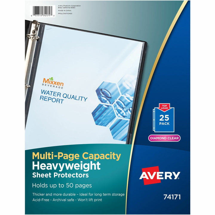 Image of Avery® Multi-Page Top-Load Sheet Protectors, Heavy Gauge, Letter, Clear, 25/pack
