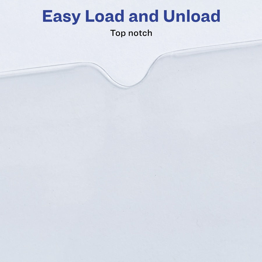Image of Avery® Top-Load Clear Vinyl Envelopes w/Thumb Notch, 9" x 12", Clear, 10/Pack