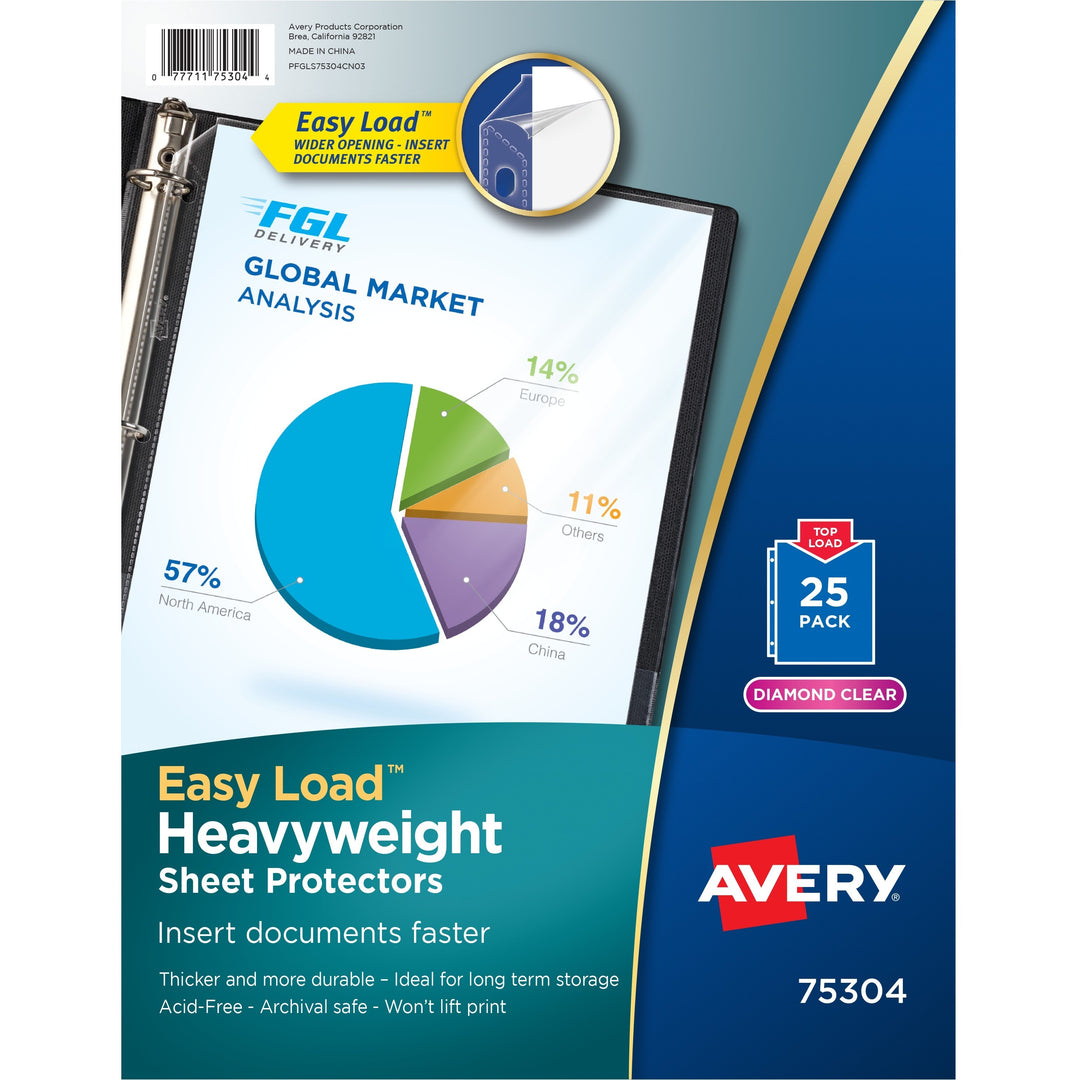 Image of Avery® Sheet Protector, Hvyweight, 11"x8-1/2", 25/BX, Clear