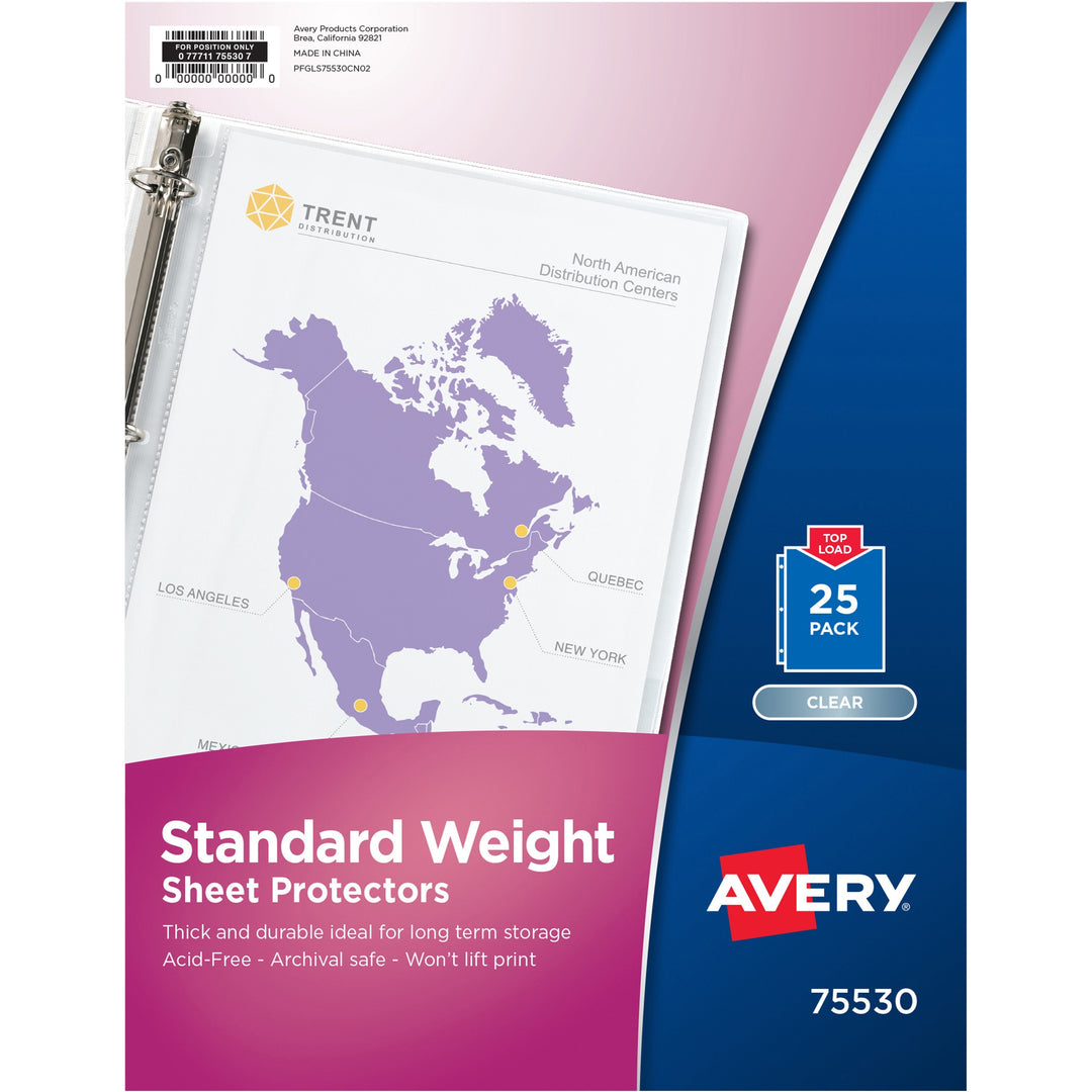 Image of Avery® Sheet Protector,Standard-Weight,8-1/2"x11",25/PK,Clear