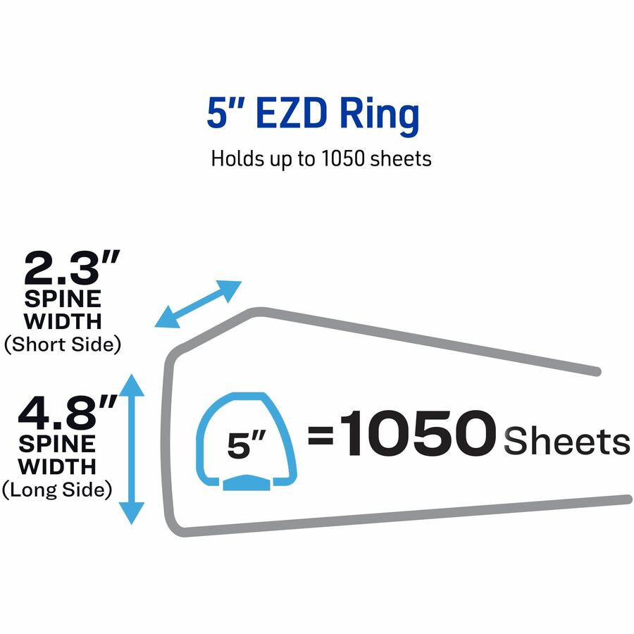 Image of Avery® Heavy-Duty View Binder With Durahinge And Locking One Touch Ezd Rings, 3 Rings, 5" Capacity, 11 X 8.5, White