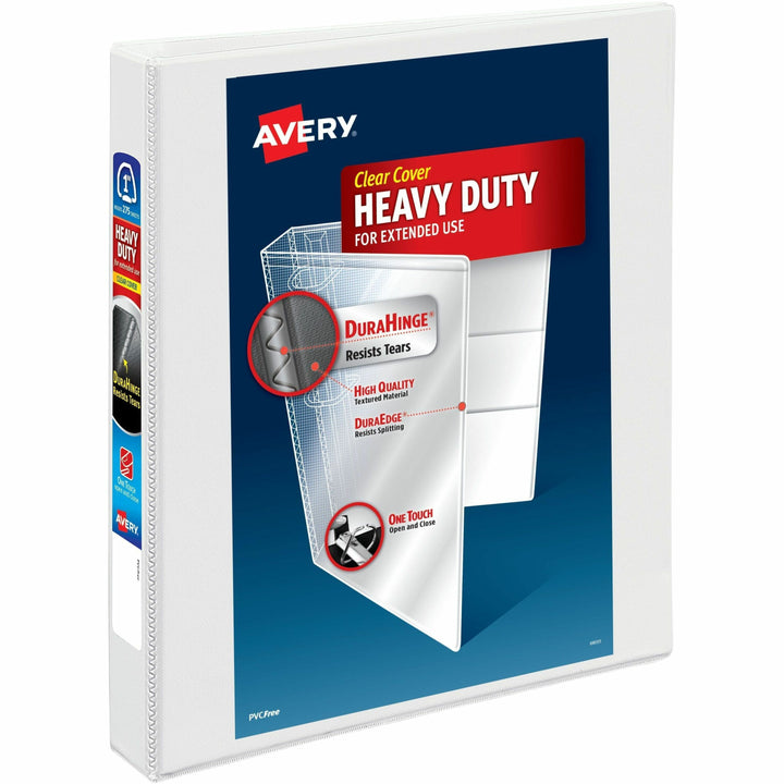 Image of Avery® Heavy-Duty View Binder With Durahinge And One Touch Ezd Rings, 3 Rings, 1" Capacity, 11 X 8.5, White