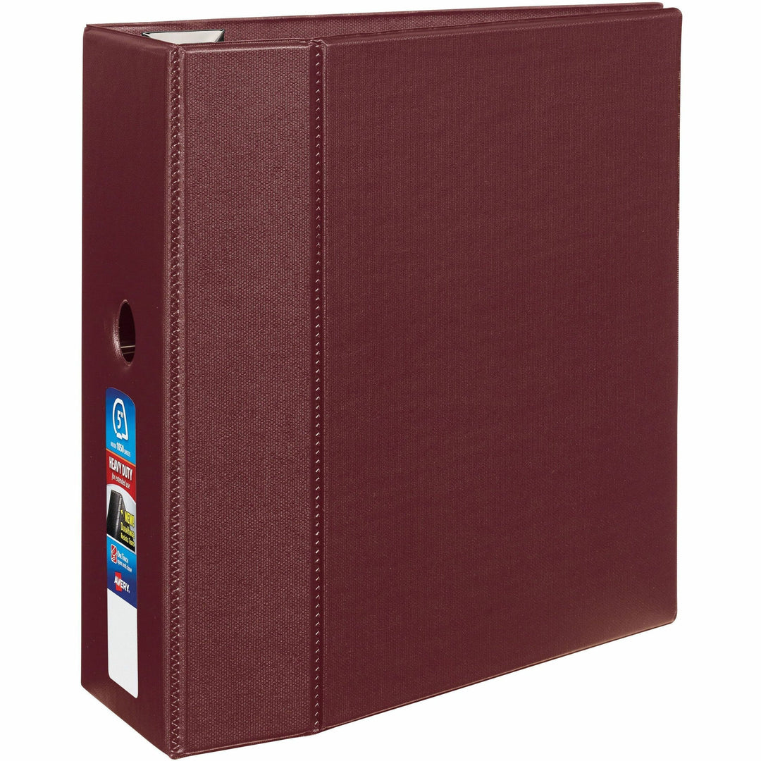 Image of Avery® Heavy-Duty Non-View Binder With Durahinge, Three Locking One Touch Ezd Rings And Thumb Notch, 5" Capacity, 11 X 8.5, Maroon