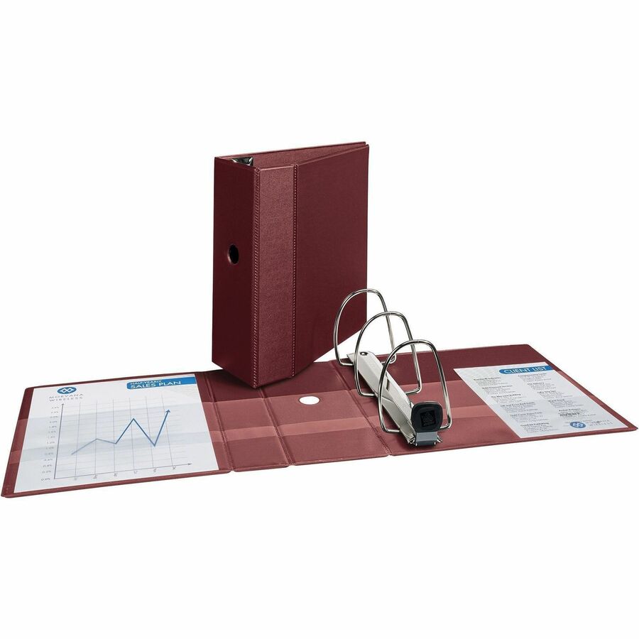 Image of Avery® Heavy-Duty Non-View Binder With Durahinge, Three Locking One Touch Ezd Rings And Thumb Notch, 5" Capacity, 11 X 8.5, Maroon