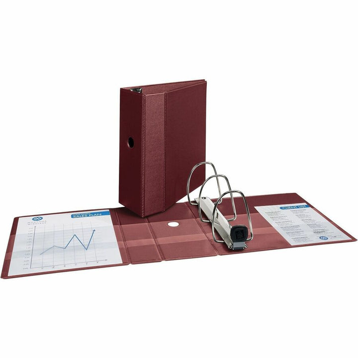 Image of Avery® Heavy-Duty Non-View Binder With Durahinge, Three Locking One Touch Ezd Rings And Thumb Notch, 5" Capacity, 11 X 8.5, Maroon