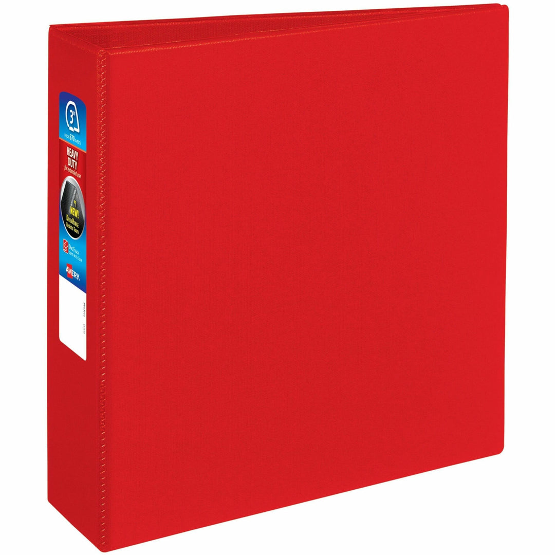 Image of Avery® Heavy-Duty Non-View Binder With Durahinge And Locking One Touch Ezd Rings, 3 Rings, 3" Capacity, 11 X 8.5, Red