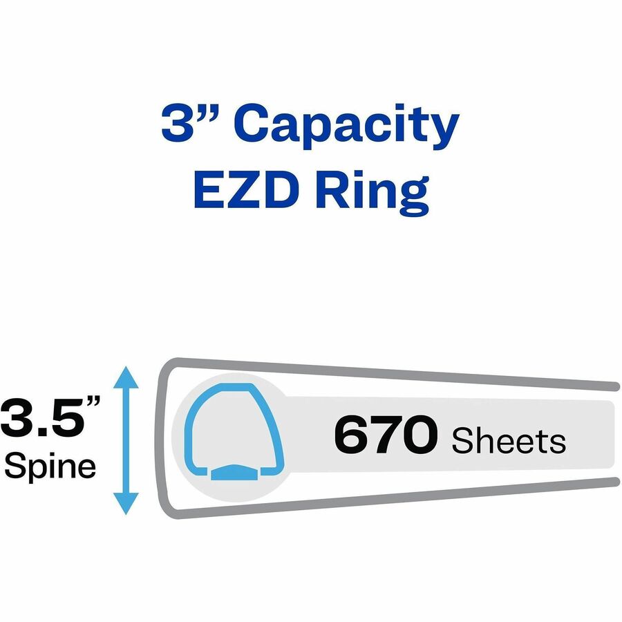 Image of Avery® Heavy-Duty Non-View Binder With Durahinge And Locking One Touch Ezd Rings, 3 Rings, 3" Capacity, 11 X 8.5, Red