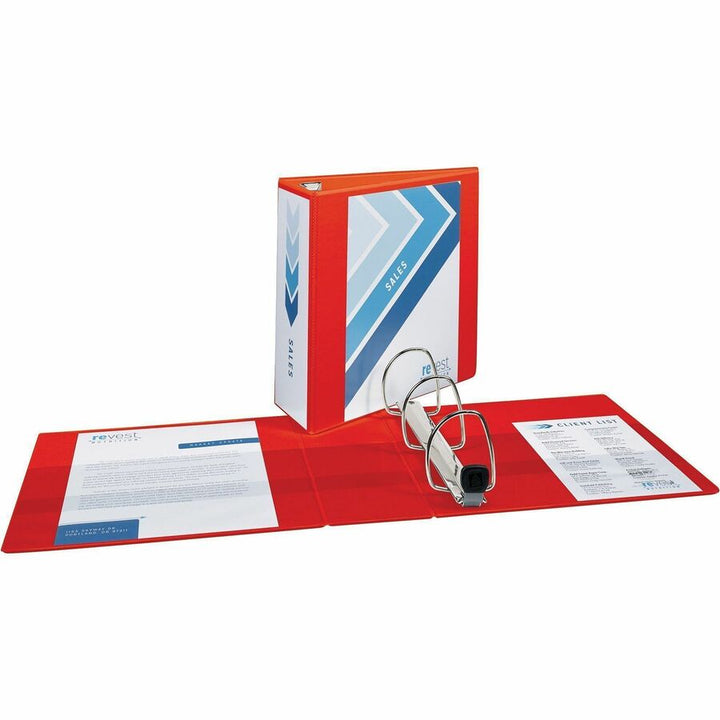 Image of Avery® Heavy-Duty Non-View Binder With Durahinge And Locking One Touch Ezd Rings, 3 Rings, 4" Capacity, 11 X 8.5, Red