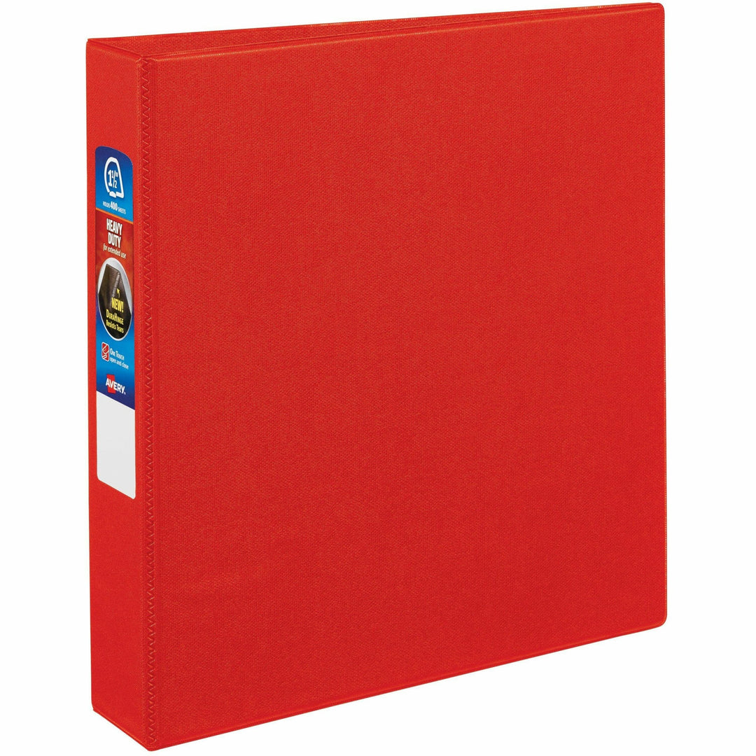 Image of Avery® Heavy-Duty Non-View Binder With Durahinge And One Touch Ezd Rings, 3 Rings, 1.5" Capacity, 11 X 8.5, Red