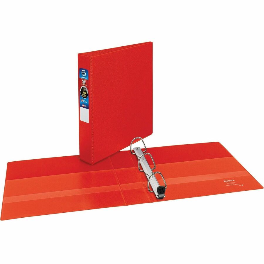 Image of Avery® Heavy-Duty Non-View Binder With Durahinge And One Touch Ezd Rings, 3 Rings, 1.5" Capacity, 11 X 8.5, Red