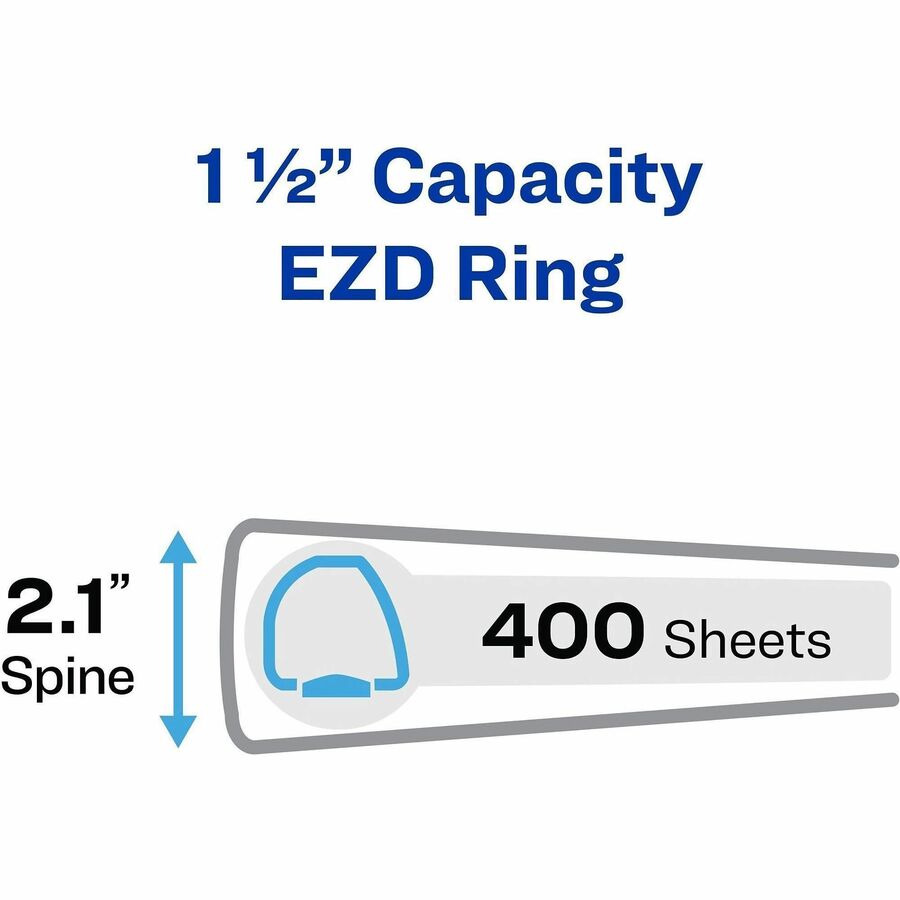Image of Avery® Heavy-Duty Non-View Binder With Durahinge And One Touch Ezd Rings, 3 Rings, 1.5" Capacity, 11 X 8.5, Red