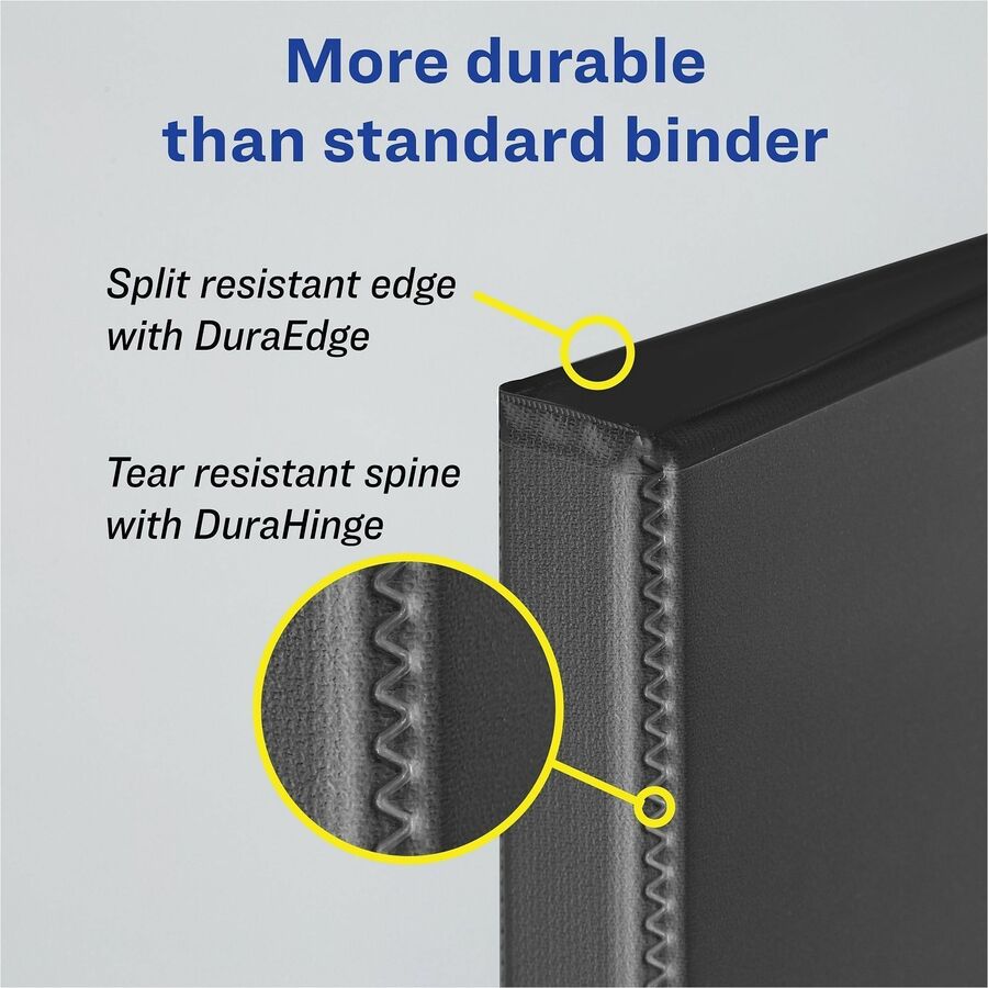 Image of Avery® Heavy-Duty View Binder With Durahinge And Locking One Touch Ezd Rings, 3 Rings, 5" Capacity, 11 X 8.5, Black
